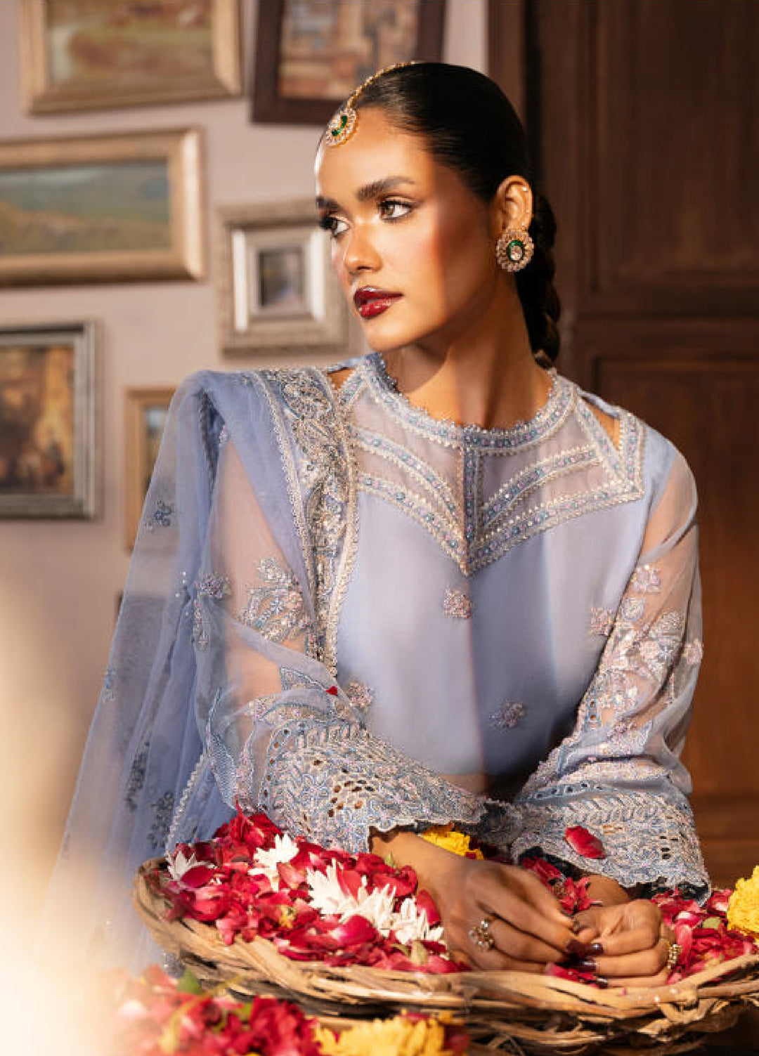 Push Pawan by Zarizaa Unstitched Embroidered Organza 3 Piece Suit ZZ26UPP D-1B Roohi - Wedding Collection