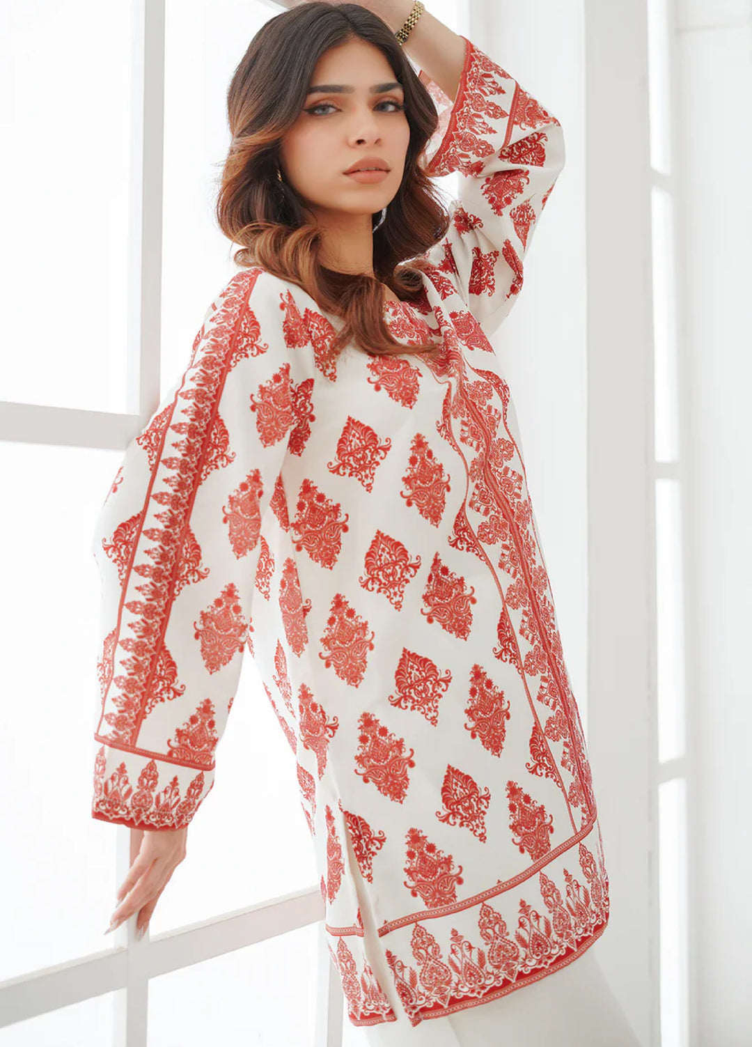 Nairah Women Pret Printed Arabic Lawn Suit NAH26PN Light Sand - Spring Collection