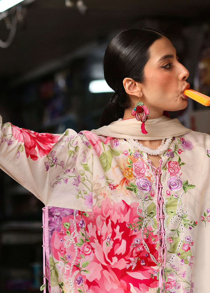 Wild Flower by Zaha Unstitched Embroidered Lawn 3 Piece Suit ZK26UWL ZF26-05 Mink Frolic - Festive Collection