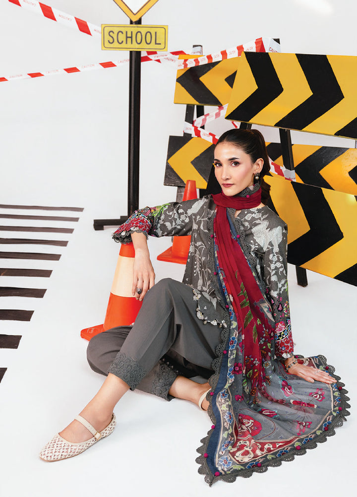 M Basics By Maria B Unstitched Digital Printed Linen 3 Piece MB25UW 1106-A - Winter Collection