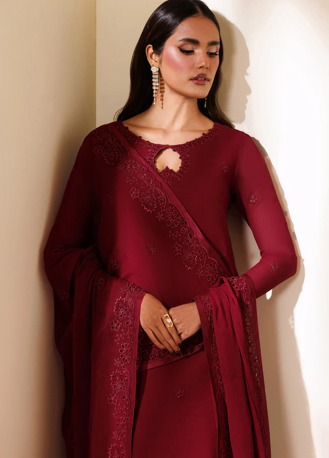 Zarif Women RTW Embroidered Chiffon 3 Piece Suit ZR26UCR ZRF-EMC-22 - Eid Collection