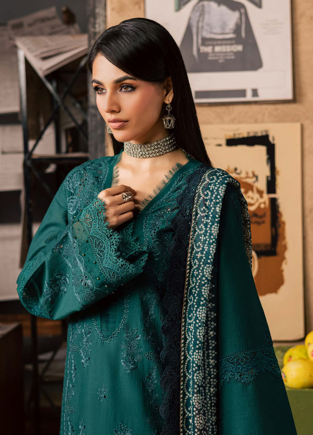 Bazar by Nureh Unstitched Embroidered Chikankari Lawn 3 Piece Suit NU26UBL NE-244 - Festive Collection