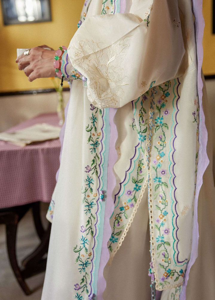 Wild Flower by Zaha Unstitched Embroidered Lawn 3 Piece Suit ZK26UWL ZF26-07 Ghost Orchid Whispers - Festive Collection