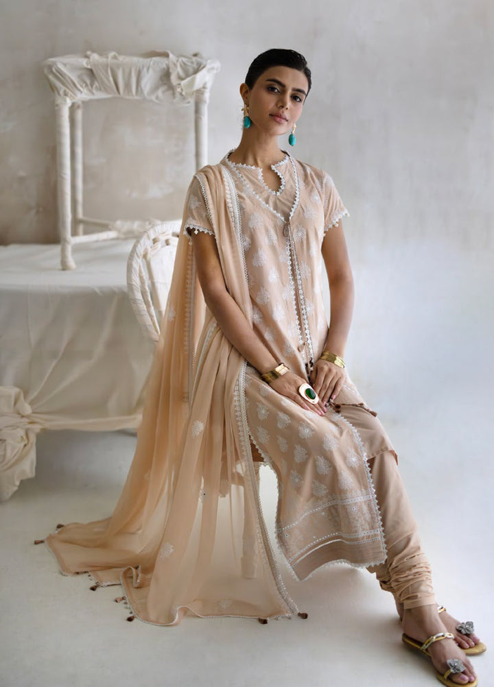 The Luxe by Gul Ahmed Unstitched Embroidered Lawn 3 Piece Suit GA26ULL Apricot Orchid PM 62082 - Casual Collection