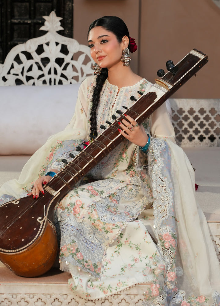 Ek Fasana by Kahf Premium Unstitched Embroidered Luxury Lawn 3 Piece Suit KHF26UFL KLB-2A NEELOFAR - Festive Collection