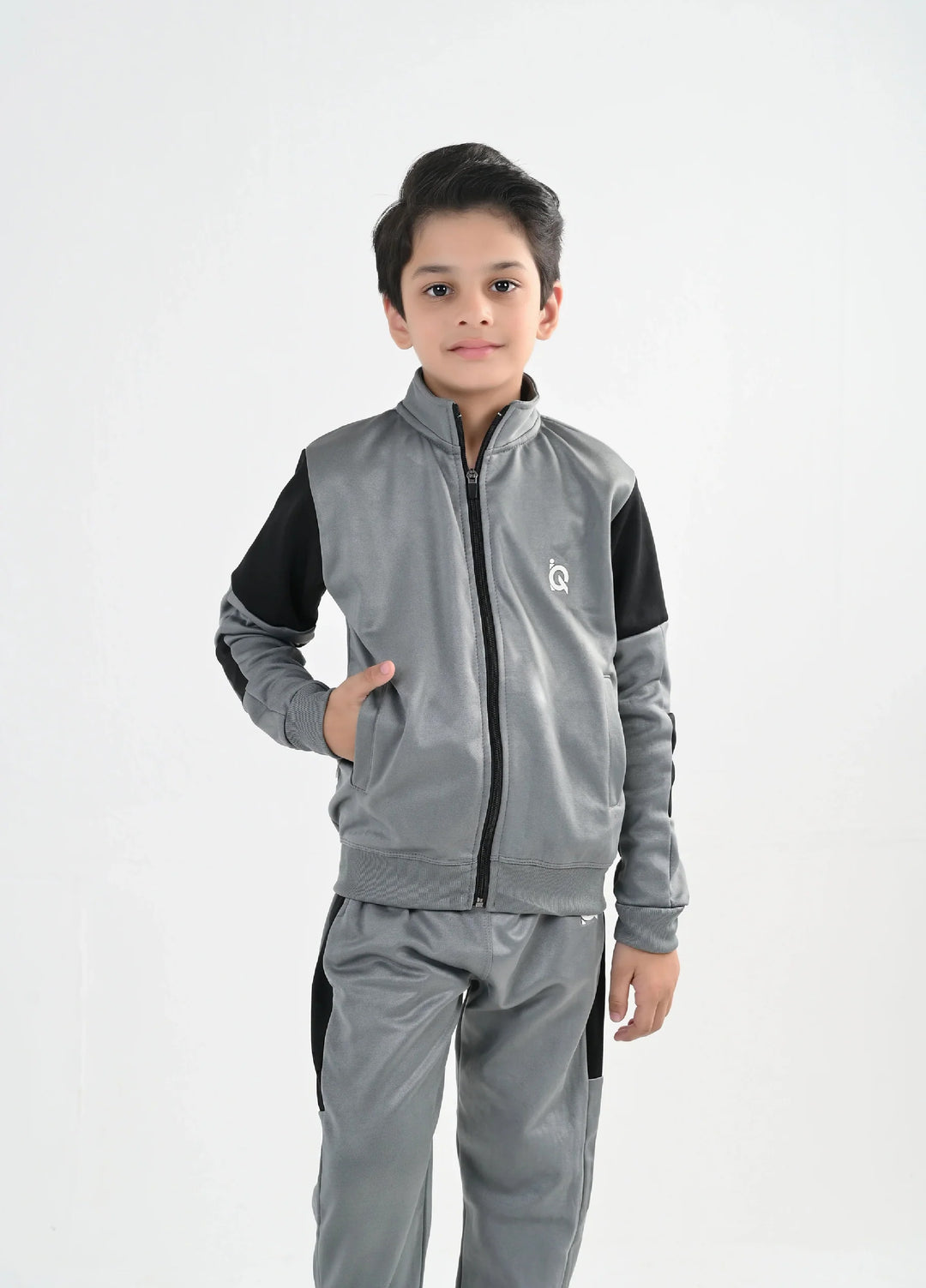 IQ Exclusive Kids Track Suit Fleece 2 PieceGrey Storm Tracksuit-Unisex Kids - Winter Collection