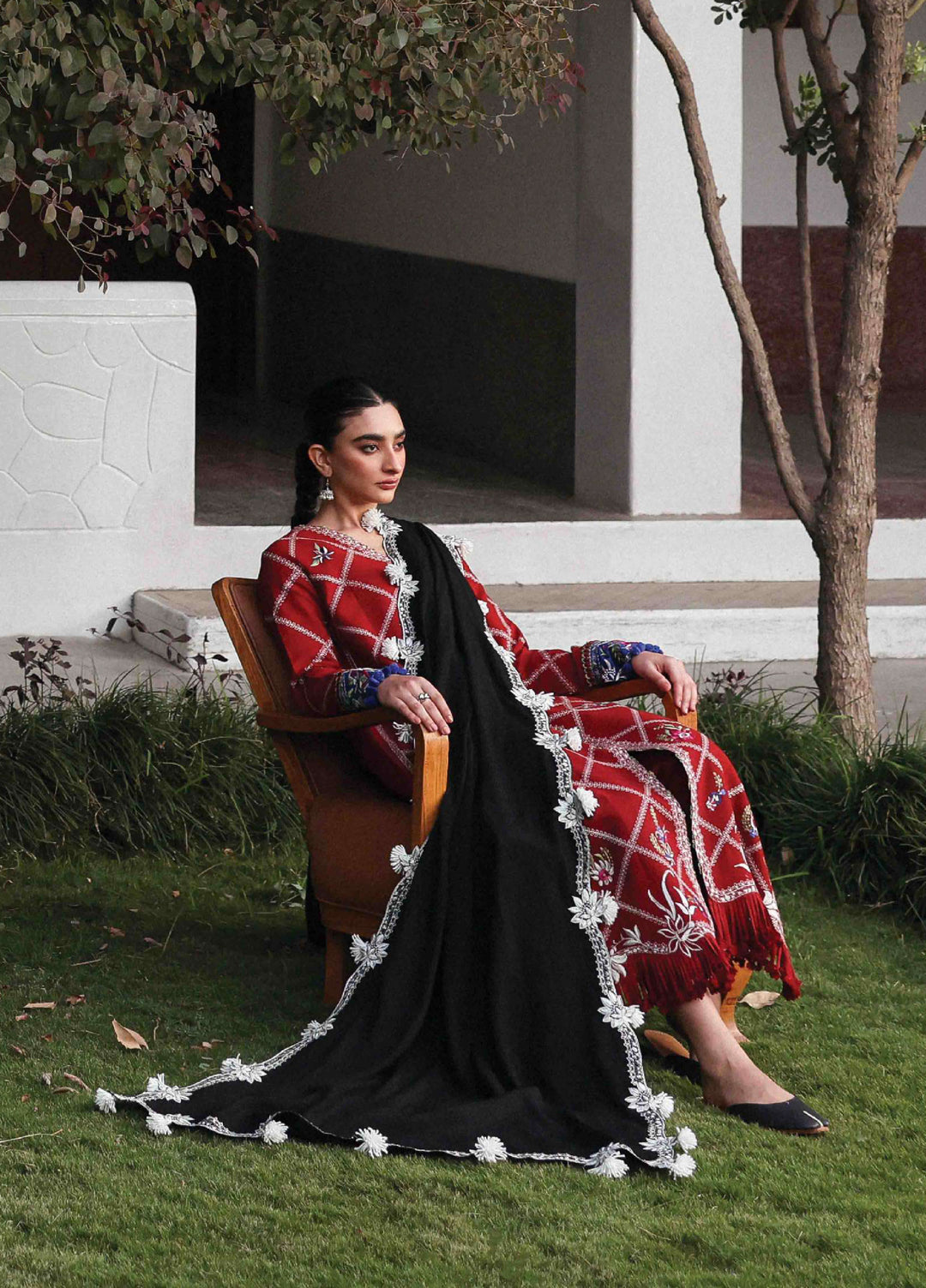 Amaris by Republic Womenswear Unstitched Luxury Shawl Khaddar Embroidered Suits 3 Piece RW25AS D-15 - Winter Collection