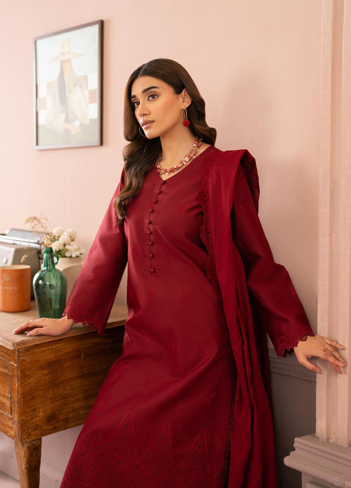 Raha by Rajbari Unstitched Premium Chikankai Embroidered Lawn 3 Piece Suit RB26UCRL D-6 - Summer Collection