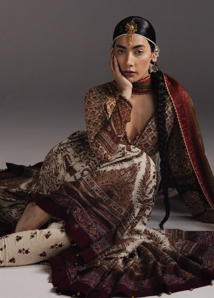 Anarkali by Zara Shahjahan Unstitched Embroidered Lawn 3 Piece Suit ZS26UAL D-03 SHAHKAR - Eid Collection