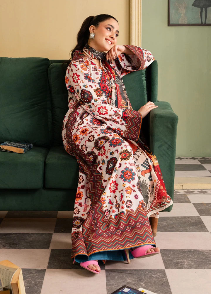 Retro by Maria Osama Khan RTW Printed Grip 3 Piece Suit MOK26PR Daisy - Casual Collection