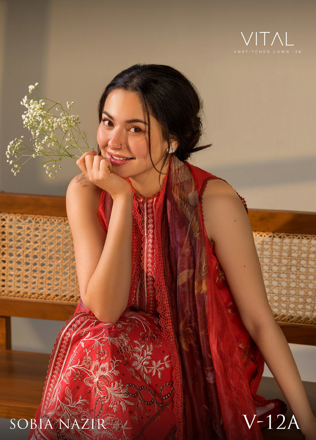 Vital by Sobia Nazir Unstitched Embroidered Lawn 3 Piece Suit SN26UVL 12A - Summer Collection