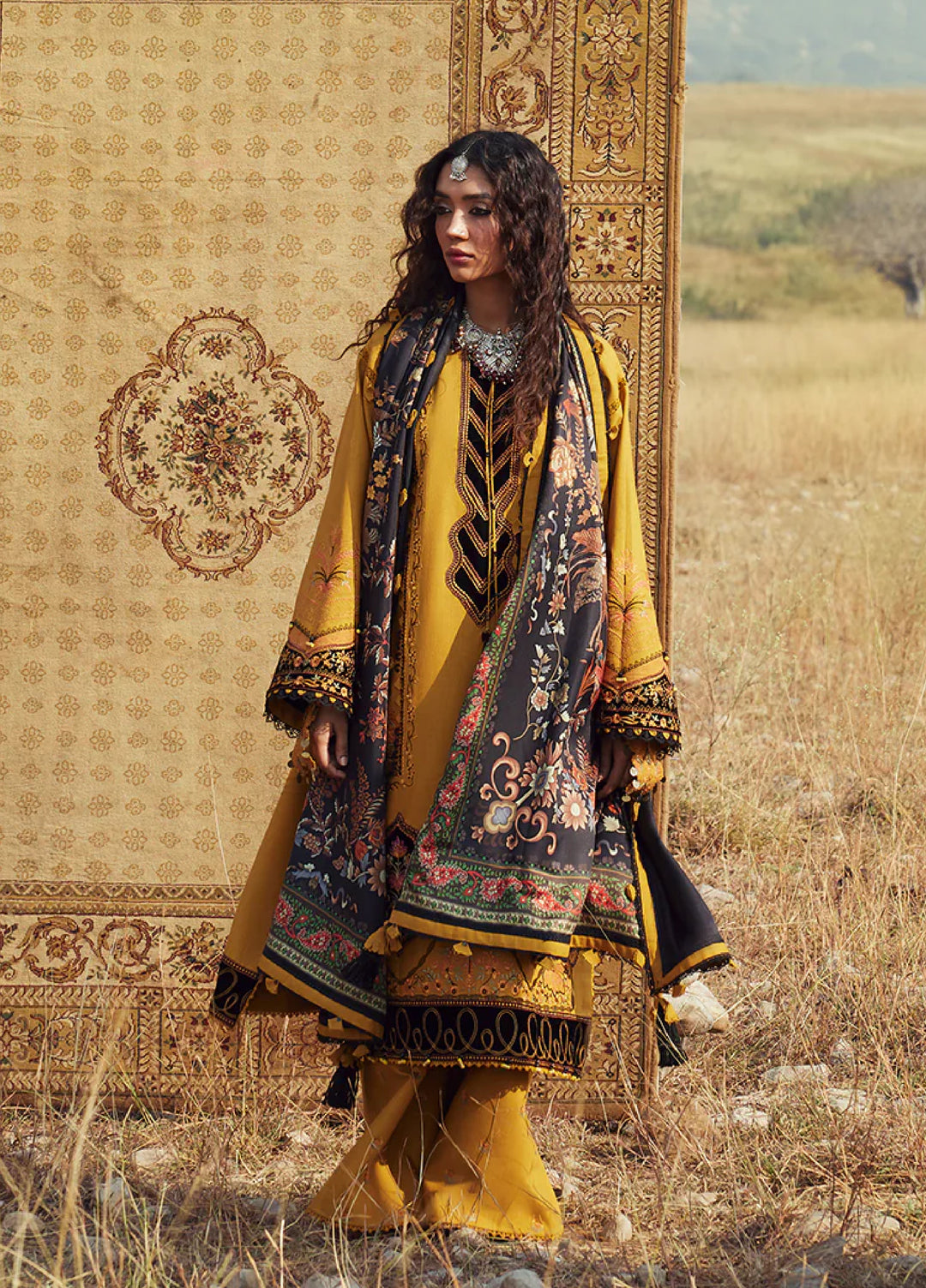 Saira Rizwan Unstitched Khaddar Embroidered Suits 3 Piece SR25UW D-03 Zard - Winter Collection