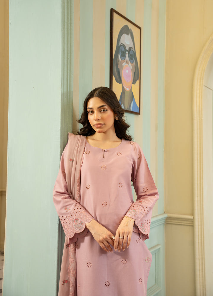 Naaz Couture Women RTW Embroidered Lawn 3 Piece Suit Tea Rose - Casual Collection