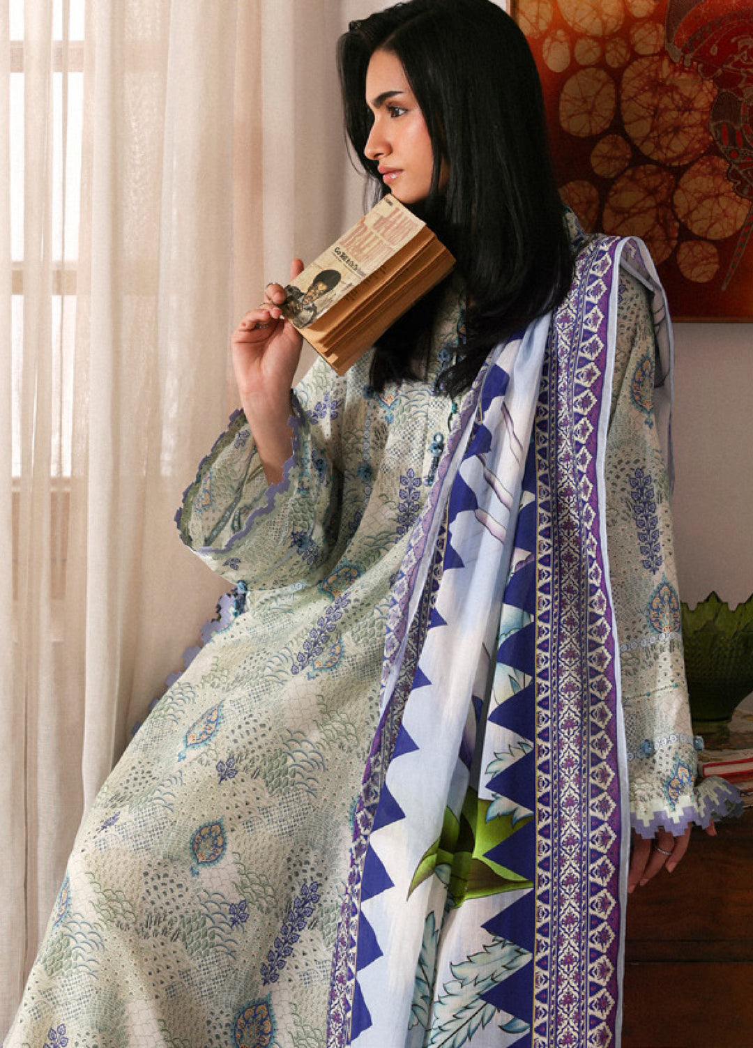 Amaya by Zaha Unstitched Printed Lawn 3 Piece Suit ZK26UAL Lilia APL26-06 - Casual Collection