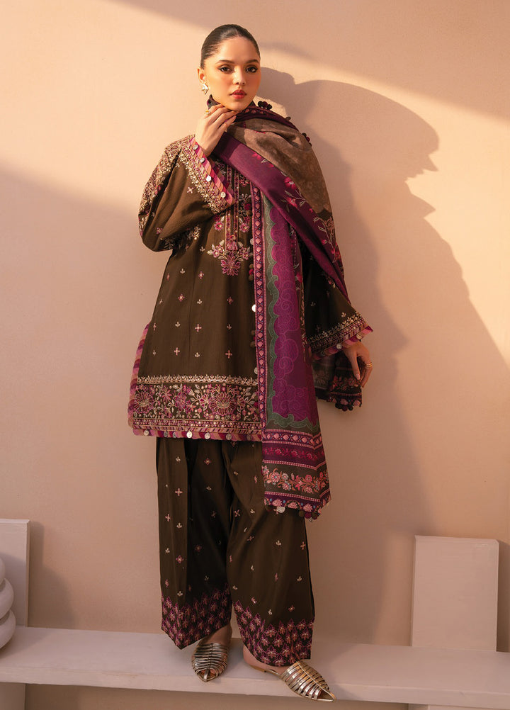 Rang e Khizaan by Xenia Unstitched Khaddar Embroidered Suits 3 Piece XE25SW D-12 AZRA - Winter Collection