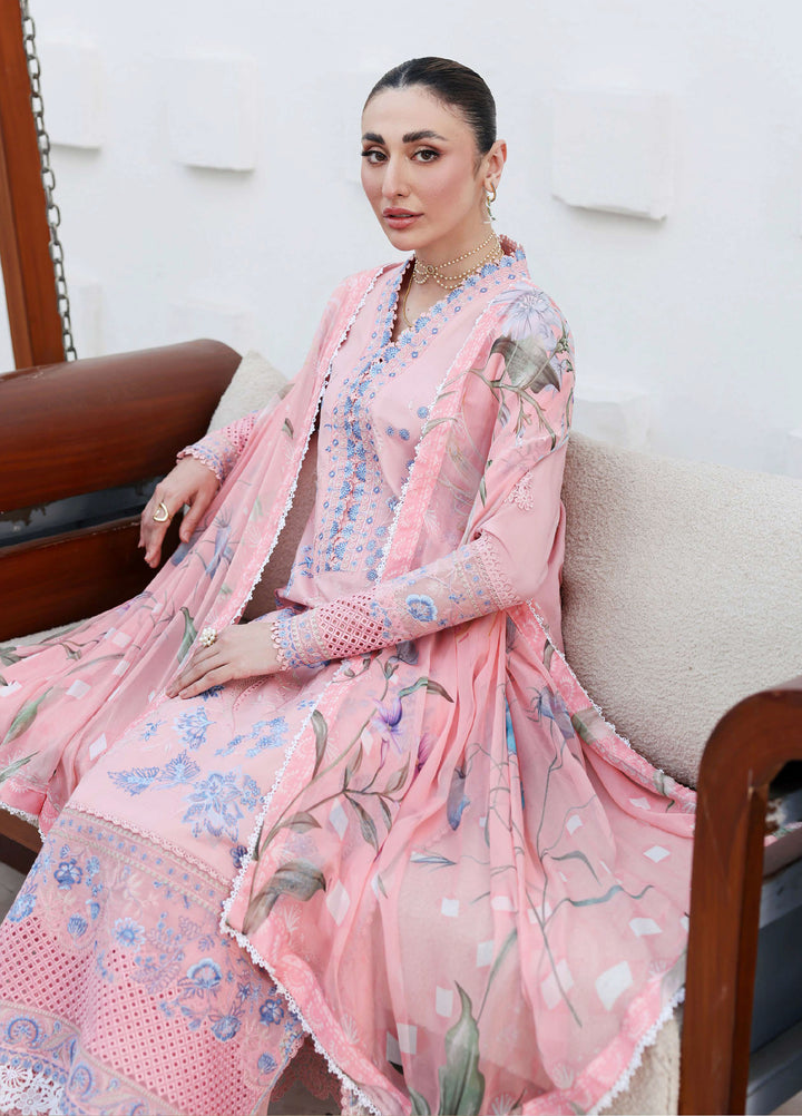 Floral Reverie by Roheenaz Unstitched Embroidered Lawn 3 Piece Suit RN26UFRL CRYSTAL GLOW - Festive Collection