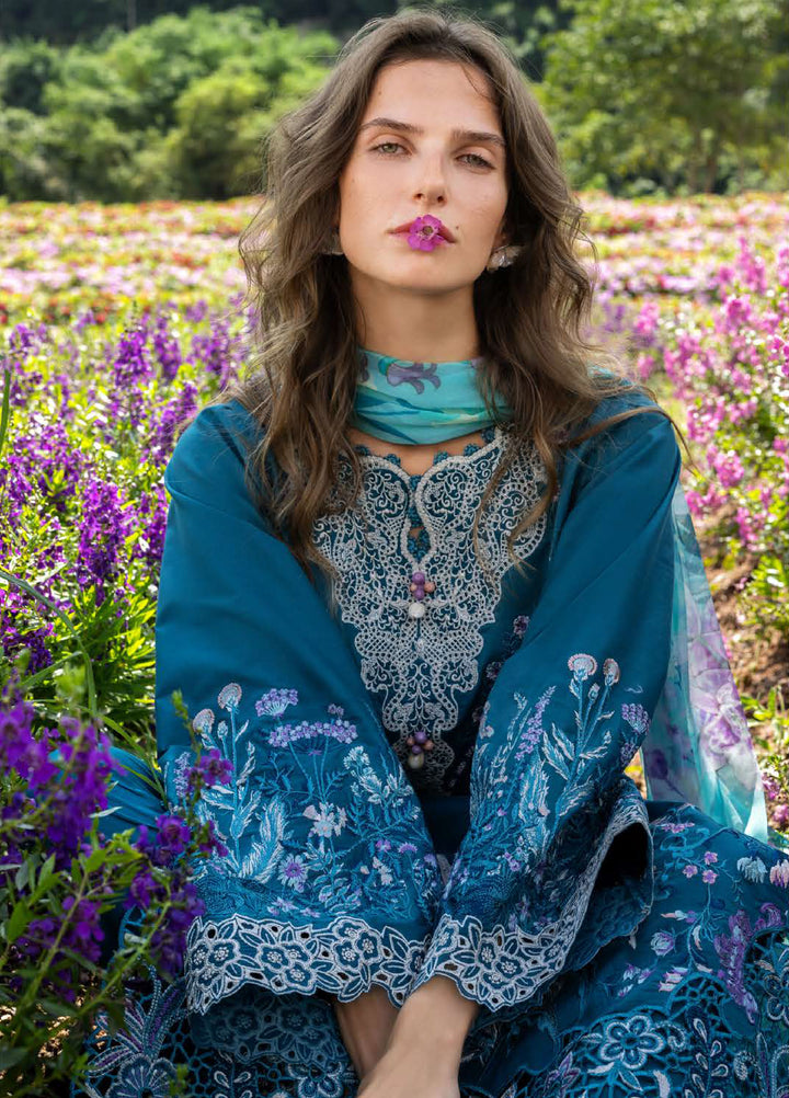 The Secret Garden by Mushq Hemline Unstitched Lawn 3 Piece Suit MU26USG D-15B Emerald Fern - Summer Collection