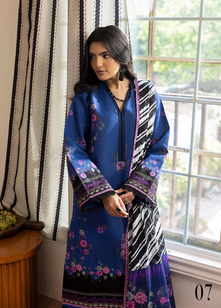 Nissa by RajBari Unstitched Printed Lawn 3 Piece Suit RB26ULN D-07 - Casual Collection