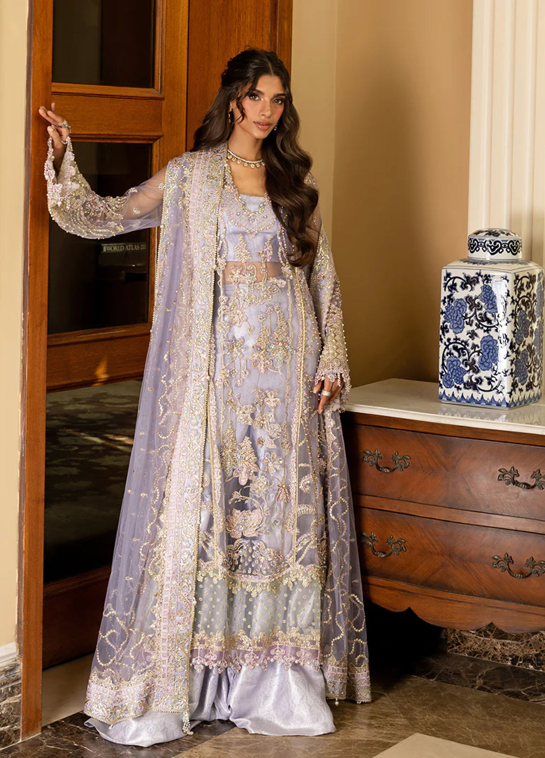 Darling by Mushq Unstitched Embroidered Net 4 Piece Suits MU25DW Simran - Wedding Collection