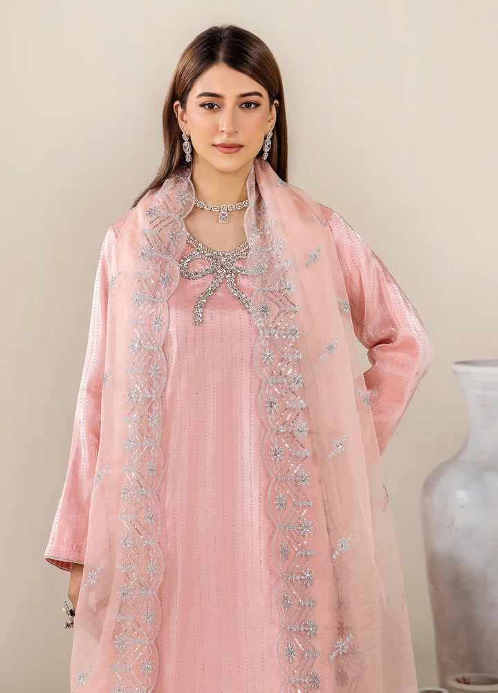 The Florea Edit by Alyra RTW Embossed Sheesha Silk 3 Piece Suit HAZEL-RTW1001 - Festive Collection