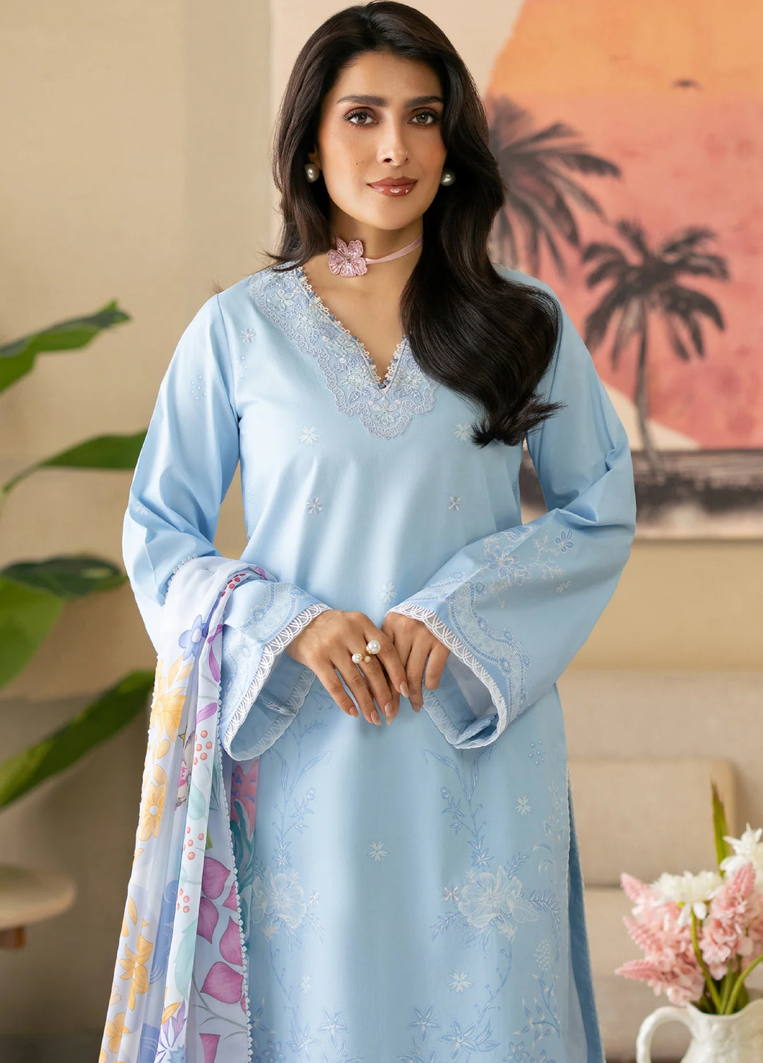 Afsanah by Seran Unstitched Embroidered Lawn 3 Piece Suit SN26UAVII D5-IMA - Summer Collection