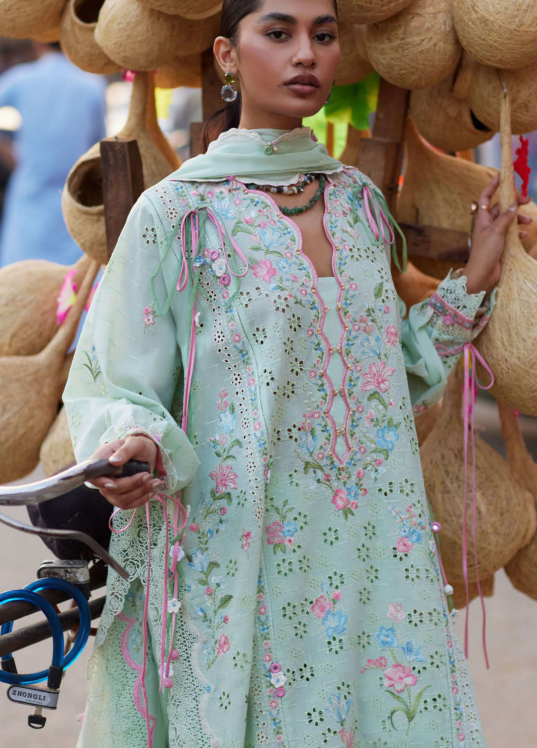 Wild Flower by Zaha Unstitched Embroidered Lawn 3 Piece Suit ZK26UWL ZF26-12 Jade Vine Reverie - Festive Collection