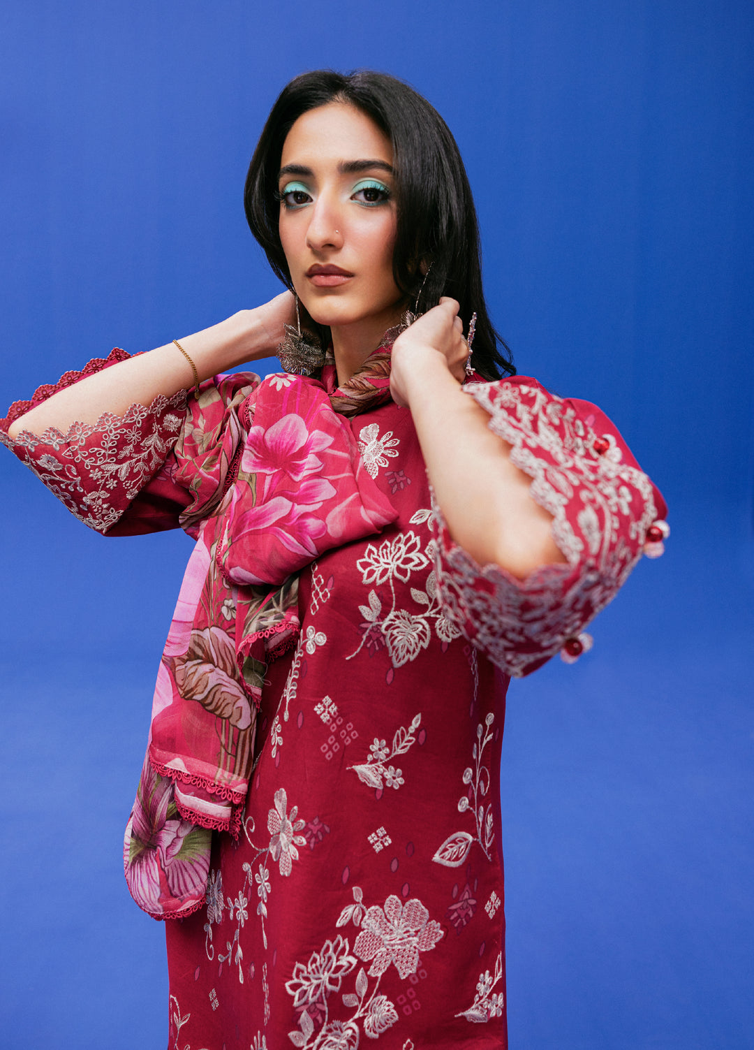 Zync by Florent Unstitched Embroidered Printkari Lawn 3 Piece Suit FL26UZP FZ-3A - Summer Collection