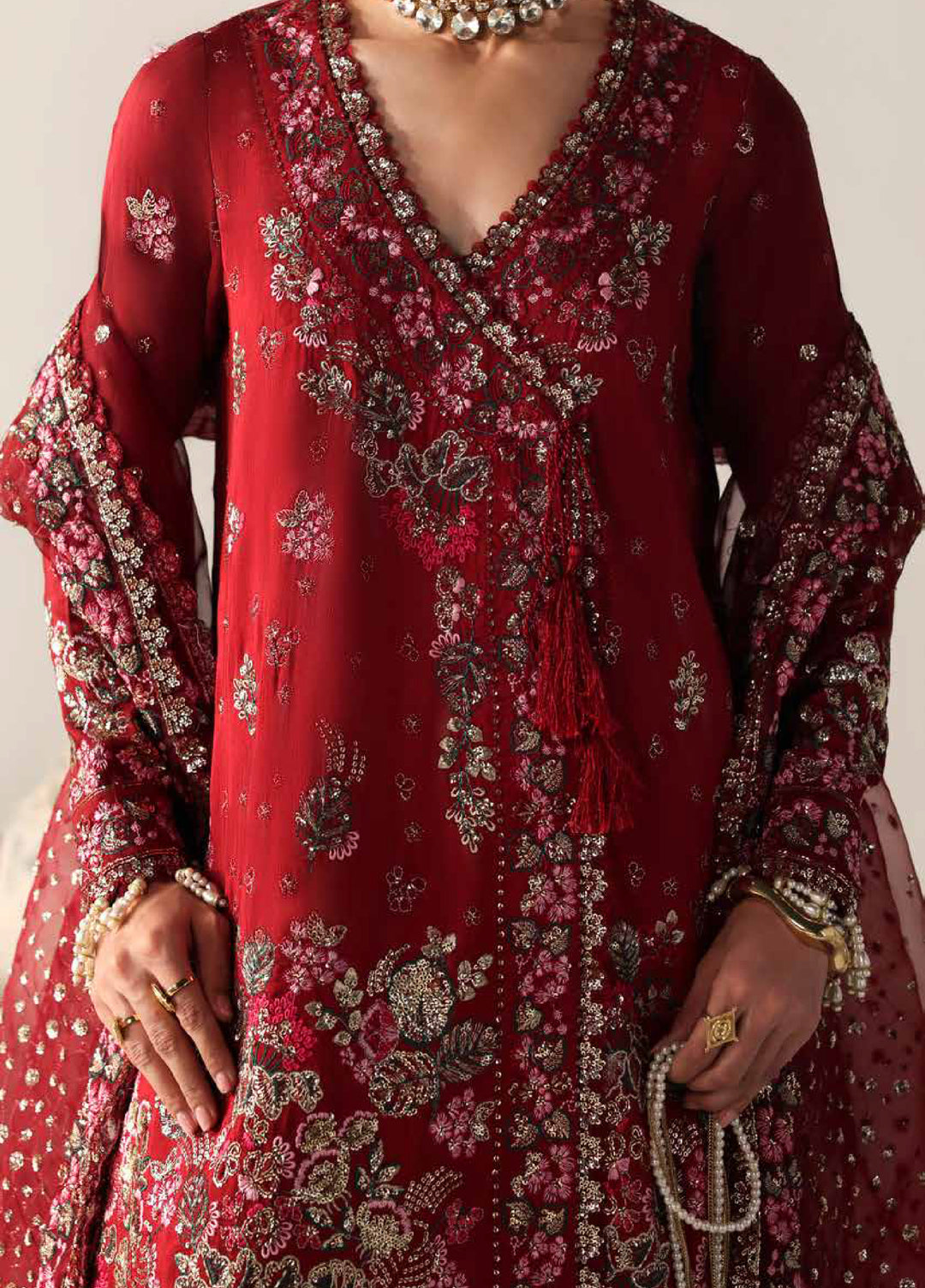 Serein Luxe by Emaan Adeel Unstitched Raw Silk Embroidered Suits 3 Piece EA25SL D-1 Serinity Bloom - Festive Collection