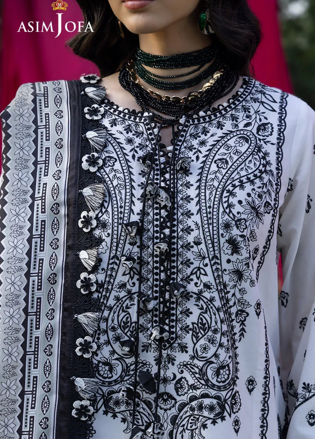 Asim Jofa Unstitched Embroidered Luxury Lawn 3 Piece Suit AJ26ULL AJULW-04 - Festive Collection