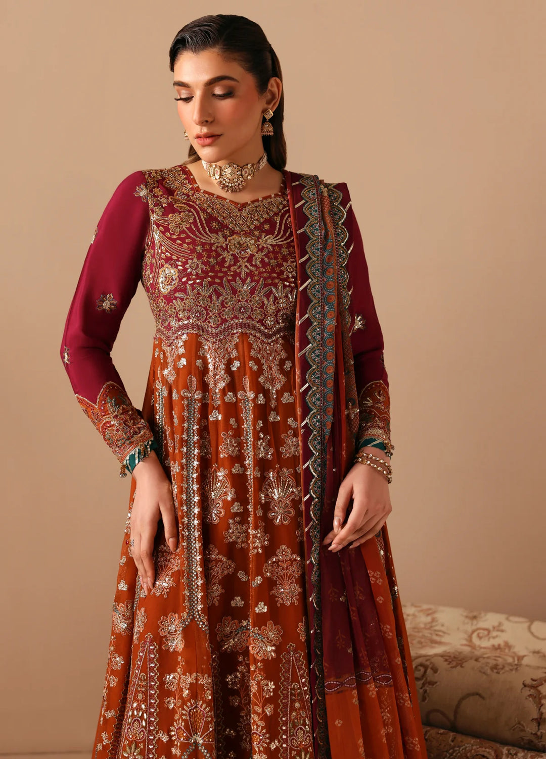 Xenia Formals Unstitched Embroidered Chiffon 3 Piece Suit XF26UF 03-IBTIHAL - Festive Collection