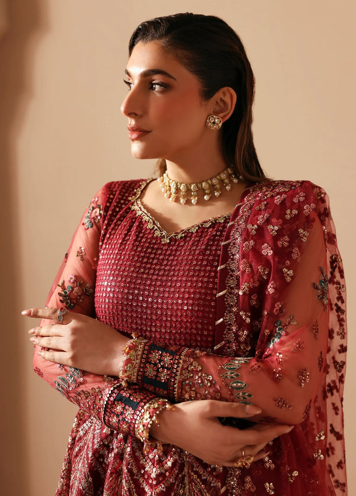 Xenia Formals Unstitched Embroidered Net 3 Piece Suit XF26UF D-8 DUREZA - Festive Collection