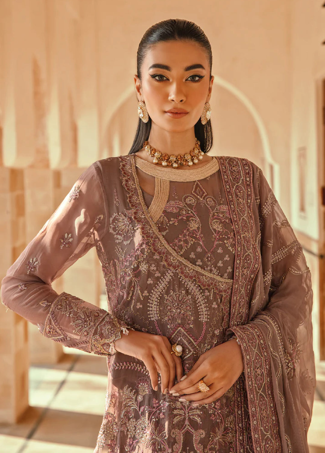 Mehr-un-Nissa By Florent Unstitched Wedding Embroidered Chiffon 4 Piece FL25 FL-2 KASHMALA - Formals Collection
