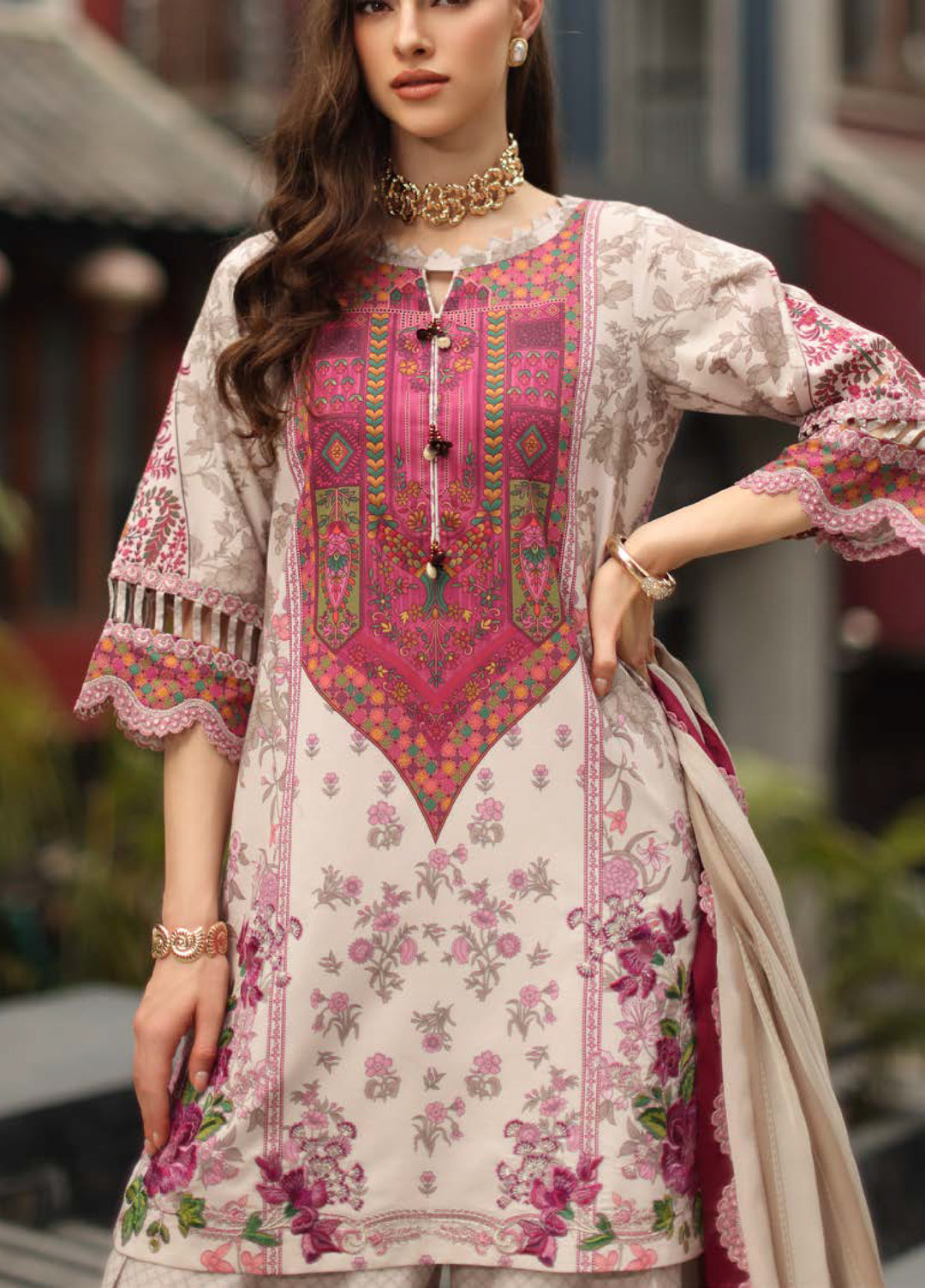Combination by Charizma Unstitched Embroidered Lawn 3 Piece Suit CHR26UCL CC6-20 - Festive Collection