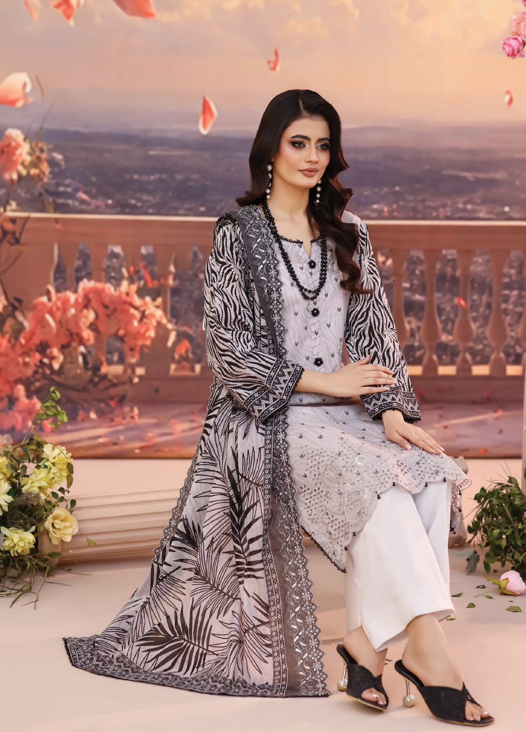 Salina by Regalia Textile Unstitched Cutwork Embroidered Lawn 3 Piece Suit RG26USCL D-9 - Summer Collection