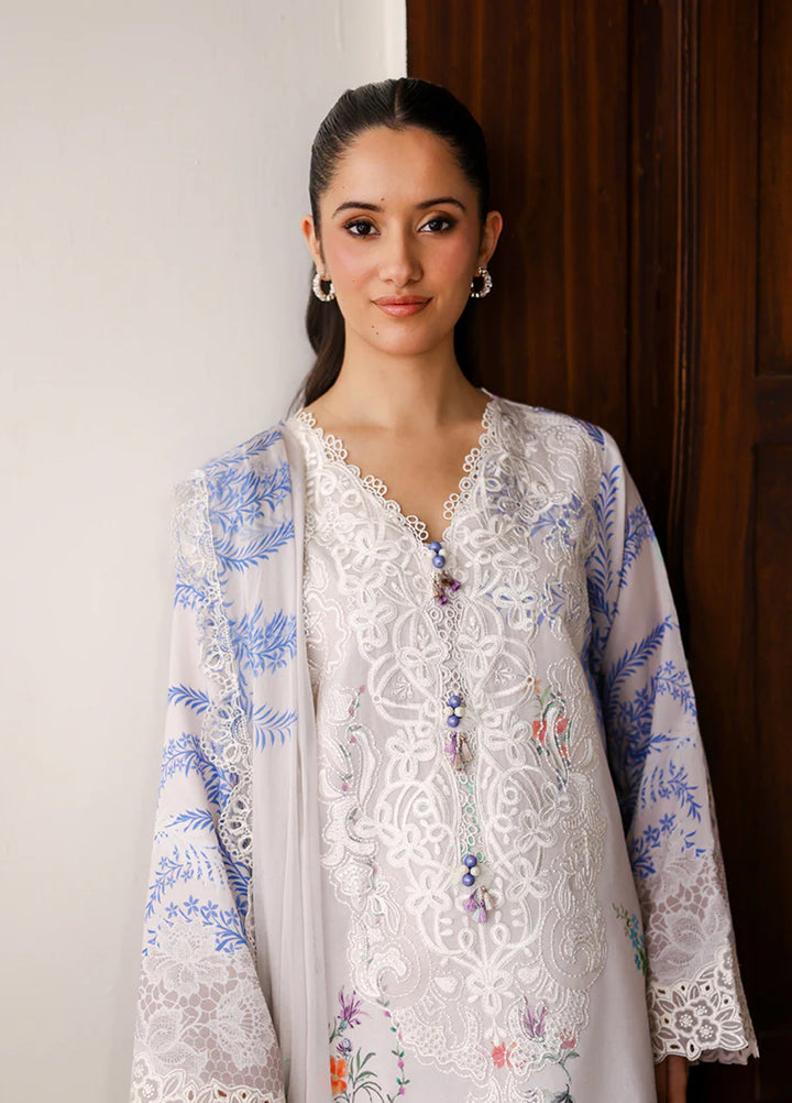 Sunlit Tales by Roheenaz Unstitched Embroidered Lawn 3 Piece Suit RN26ULS Ivory Gleam RUNSS260712 - Lawn Collection