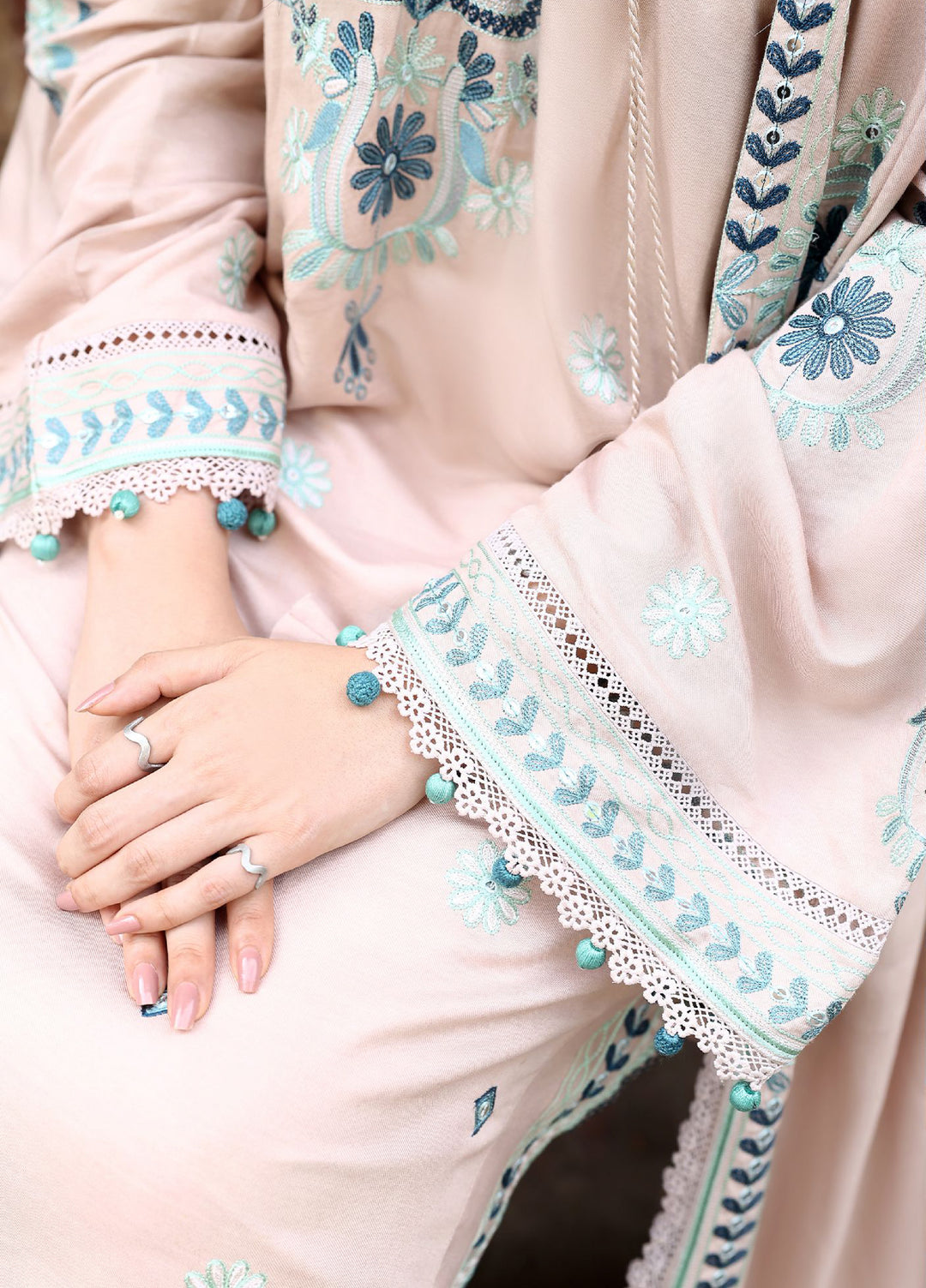 Cross Stitch Unstitched RTS Marina Embroidered Suits 3 Piece CS25MW D-06 Subtle Maze - Winter Collection