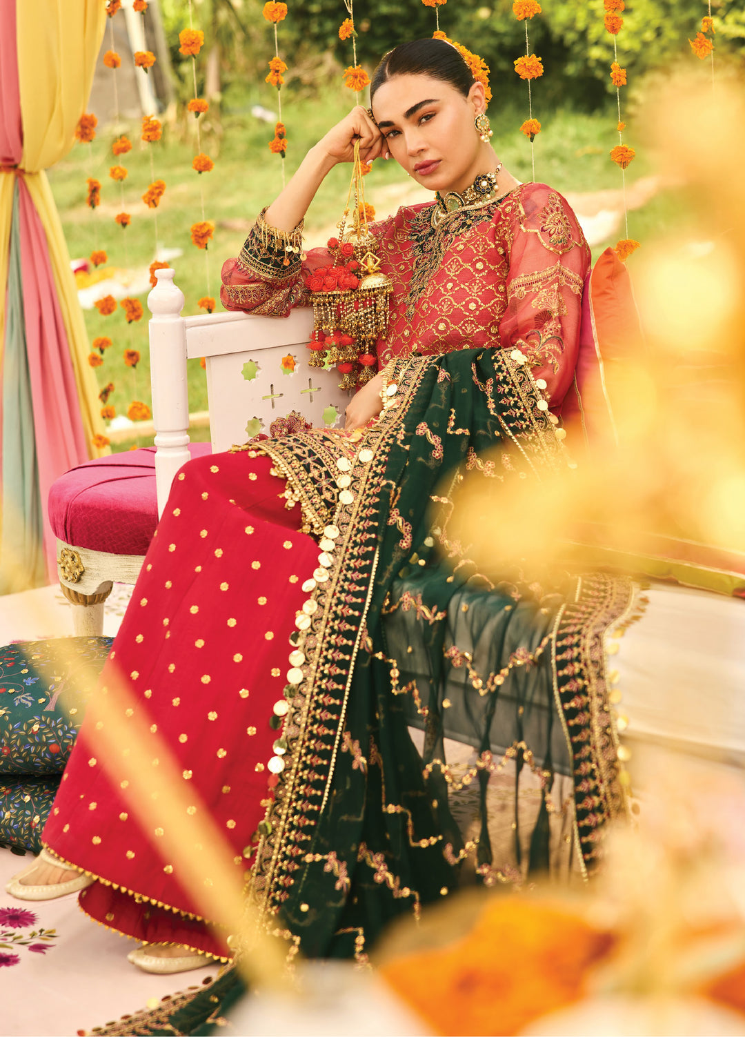 Shehnai by Alizeh Fashion Unstitched Embroidered Zari Net Suits 3 Piece AFB25SF Ghoomar - Festive Collection