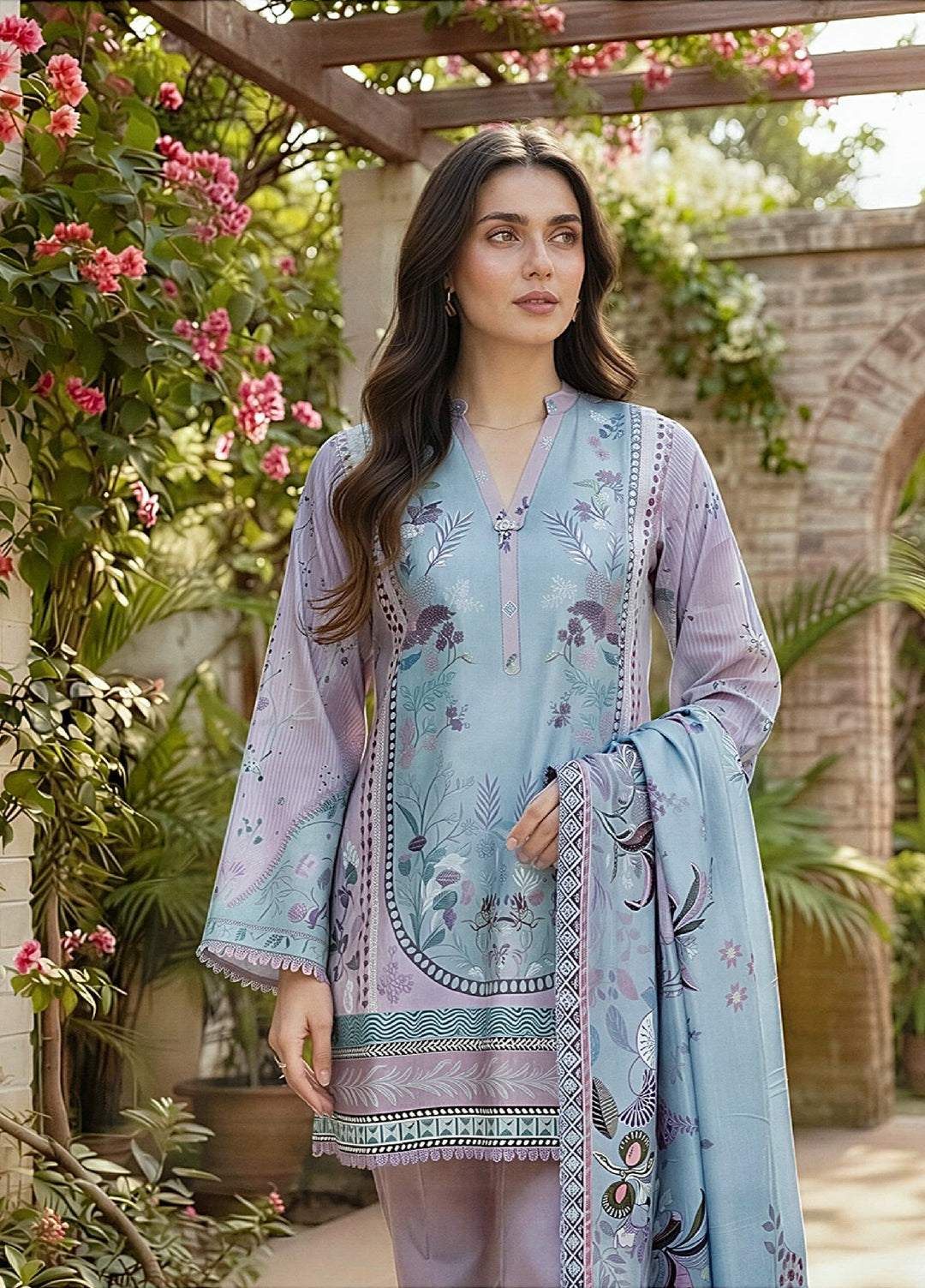 Zync by Florent Unstitched Printed Lawn 3 Piece Suit FL26UZPL FZ-09 - Summer Collection