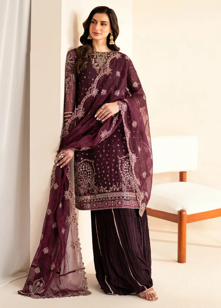 Xenia Formal Luxury Unstitched Embroidered Chiffon Suits 3 Piece XE25FL XF-984 Tiya - Formals Collection