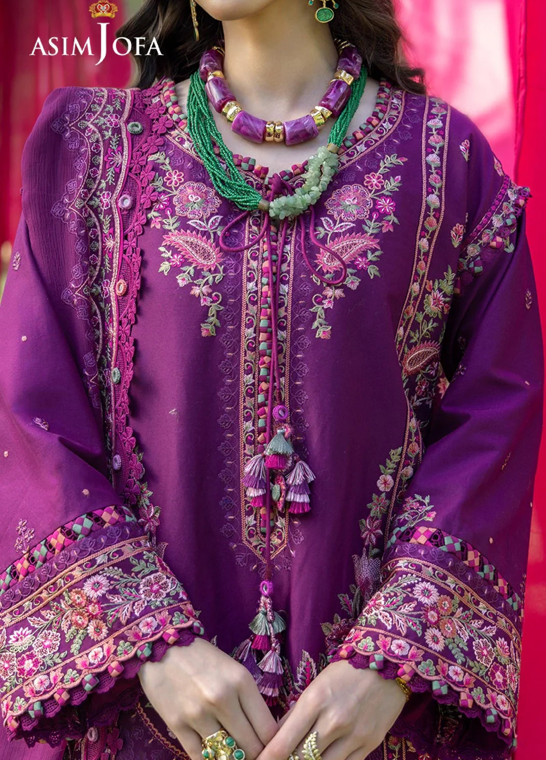 Asim Jofa Unstitched Embroidered Luxury Lawn 3 Piece Suit AJ26ULL AJULW-07 - Festive Collection