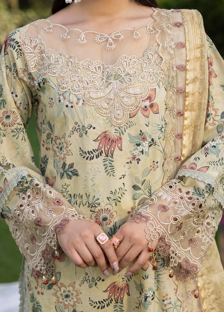 Al Zohaib Applique Kari Unstitched Embroidered Lawn 3 Piece Suit AZ26UAL D-02 - Casual Collection