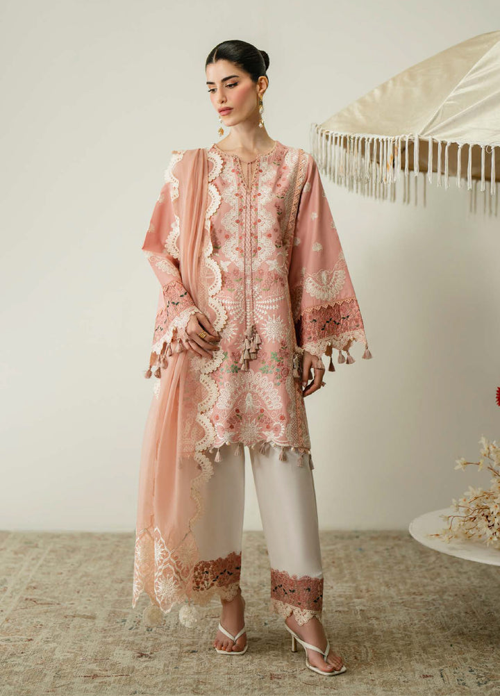 Blooming Flower by Zariya Unstitched Embroidered Lawn 3 Piece Suit ZRY26ULB LUNA ZB-60103 - Festive Collection