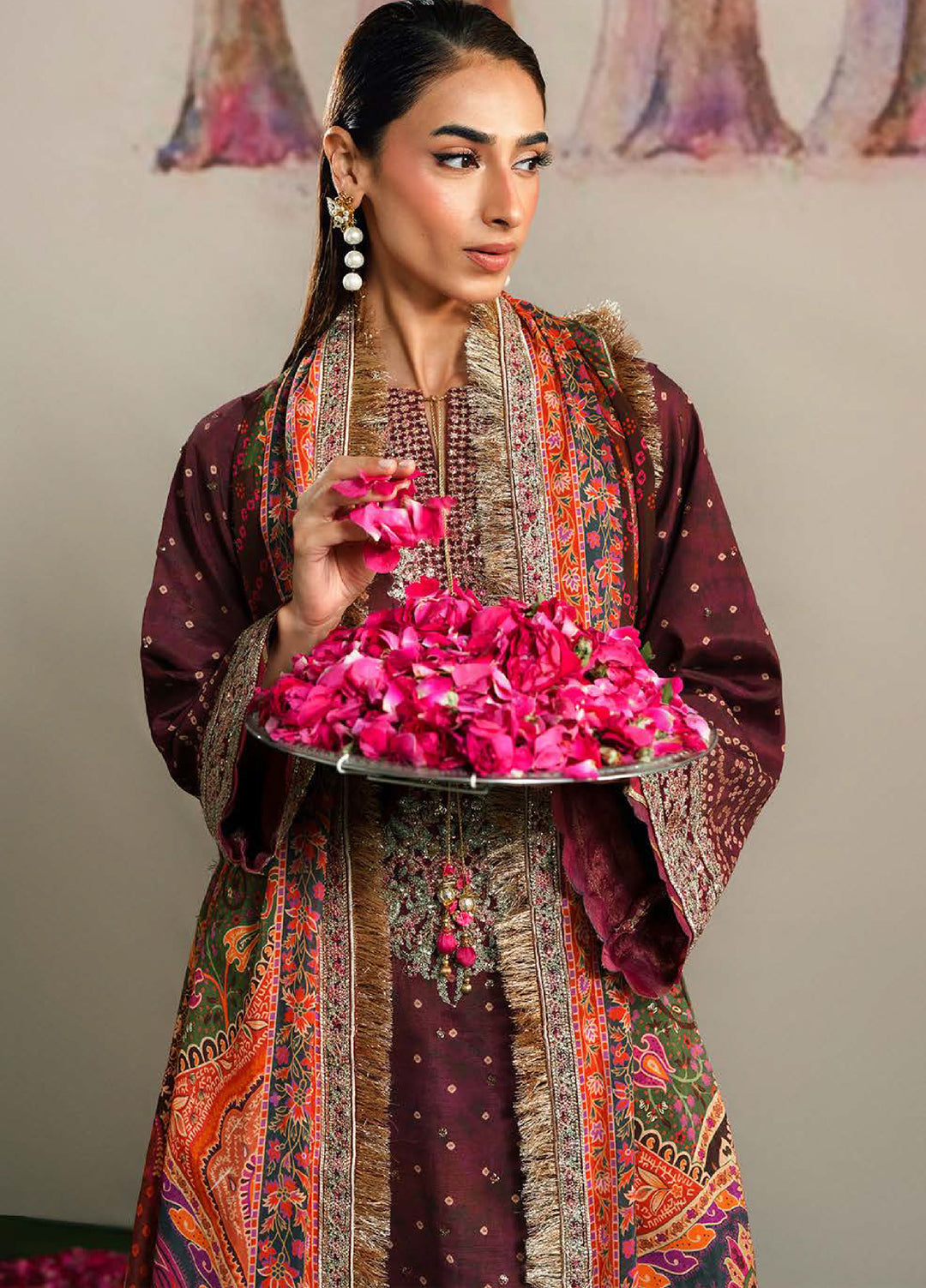 Shagun by Neeshay Unstitched Raw Silk Embroidered Suits 3 Piece NSH25SF MAHVEEN - Festive Collection