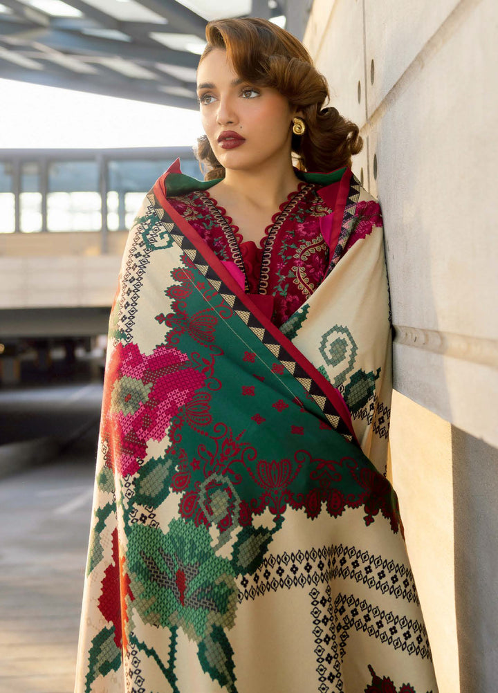 Poshima by Charizma Unstitched Embroidered Peach Leather Suits 3 Piece CHR26PU PSW5-24 - Winter Collection