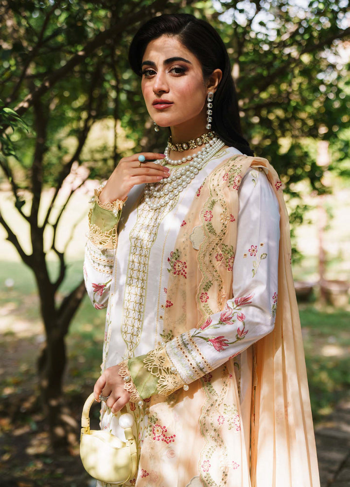 Shurooq Unstitched Luxury Lawn Embroidered 3 Piece SQ25 D-07 Ella - Festive Collection