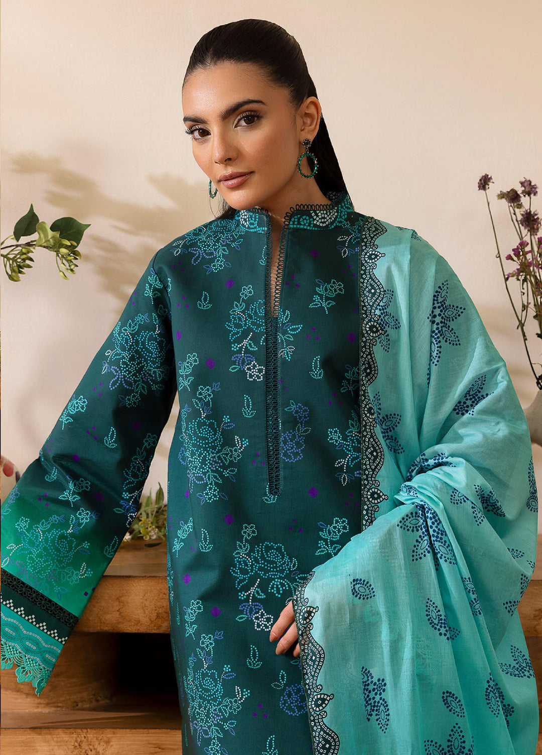 Nissa by RajBari Unstitched Printed Lawn 3 Piece Suit RB26ULN D-05 - Casual Collection