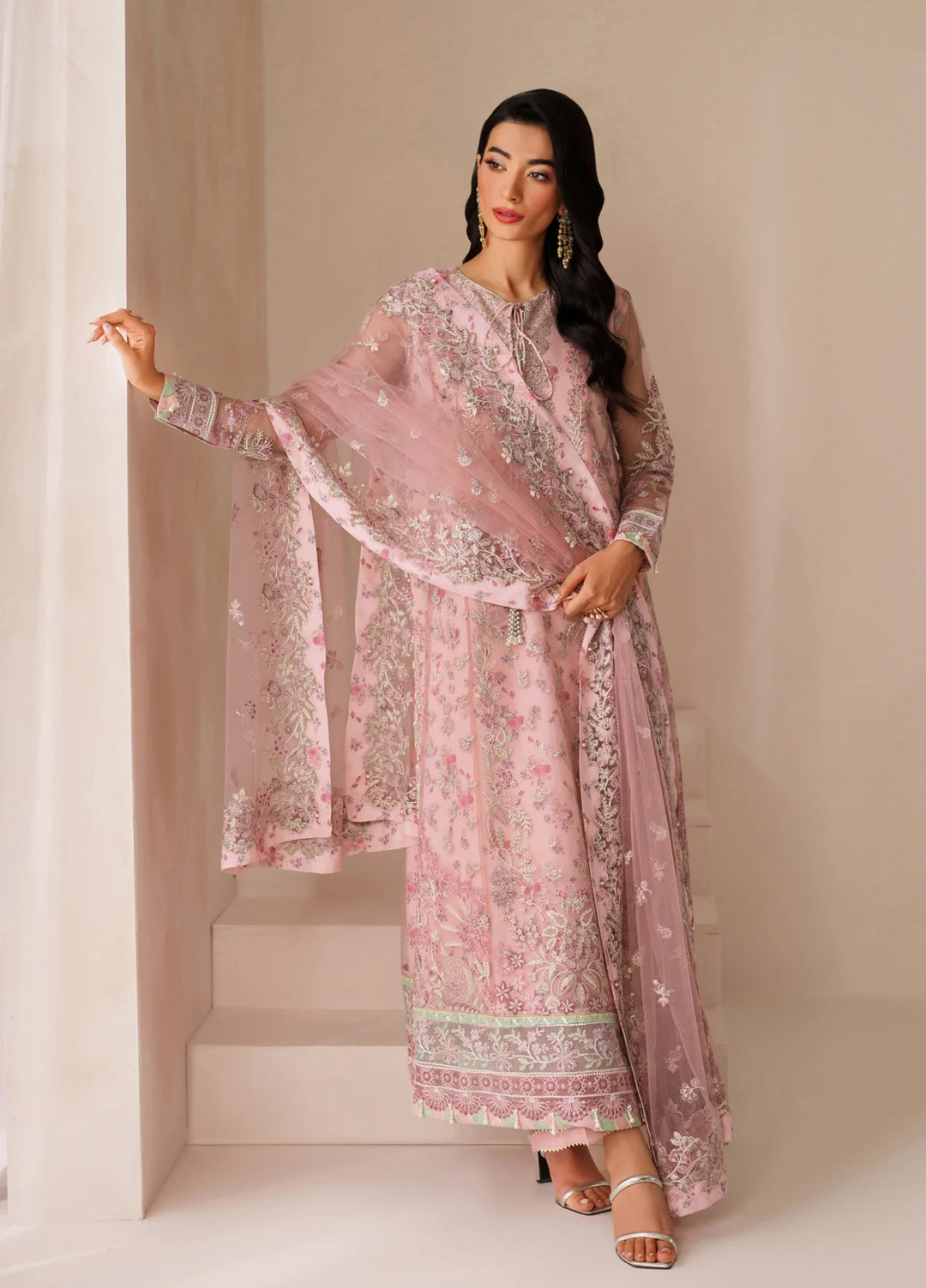 Xenia Formal Unstitched Luxury Net Suits 3 Piece XE25FL Ashal - Formals Collection