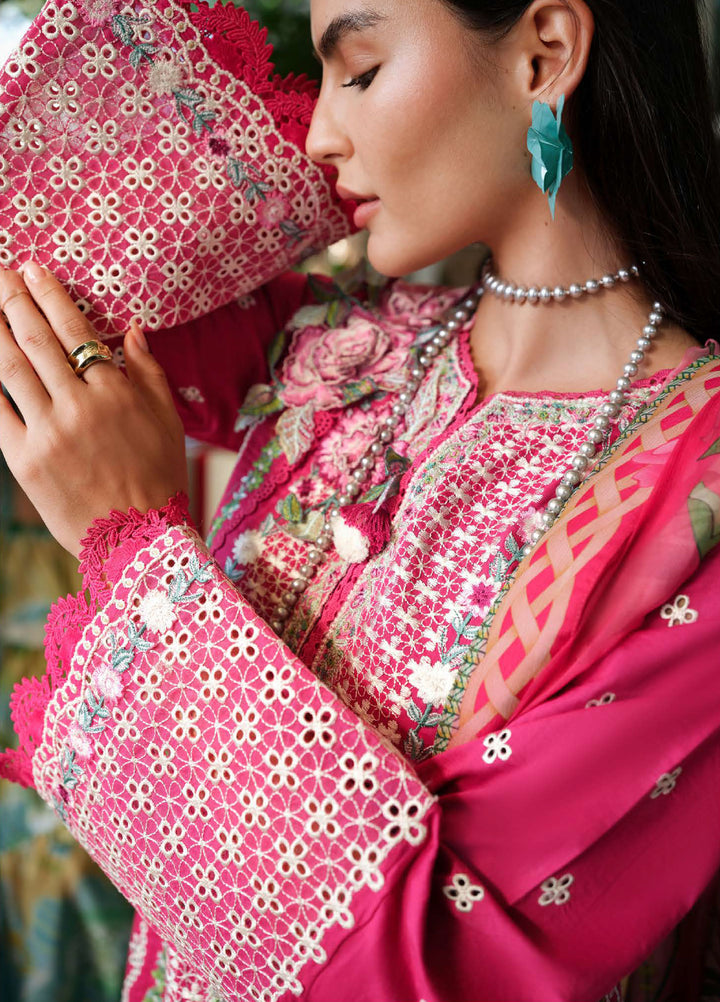AMoi by Mushq Unstitched Embroidered Luxury Lawn 3 Piece Suit MU26AHL D-12 Blushing Rose - Summer Collection