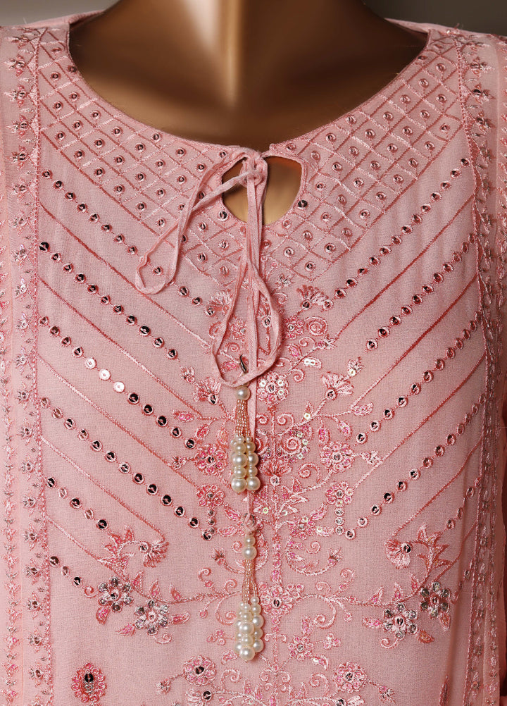 Fasane by HZ Textiles RTW Embroidered Chiffon 3 Piece Suit HZ26UCF HZK-241 Pink - Festive Collection