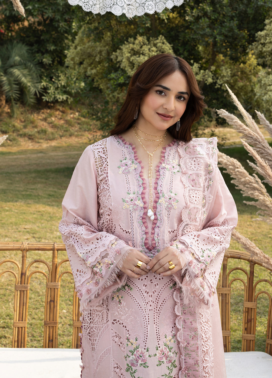 Elaf Premium Unstitched Embroidered Luxury Lawn 3 Piece Suit EL26UPL ELY- 4A BLOOMING - Summer Collection